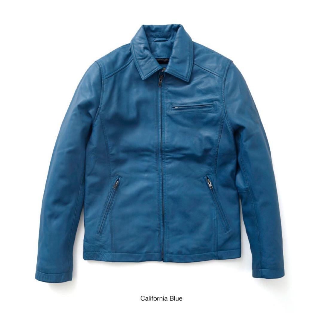 革ジャン ライダースジャケット 本革 羊革 柔らかいバイカー 襟付き　ヒース