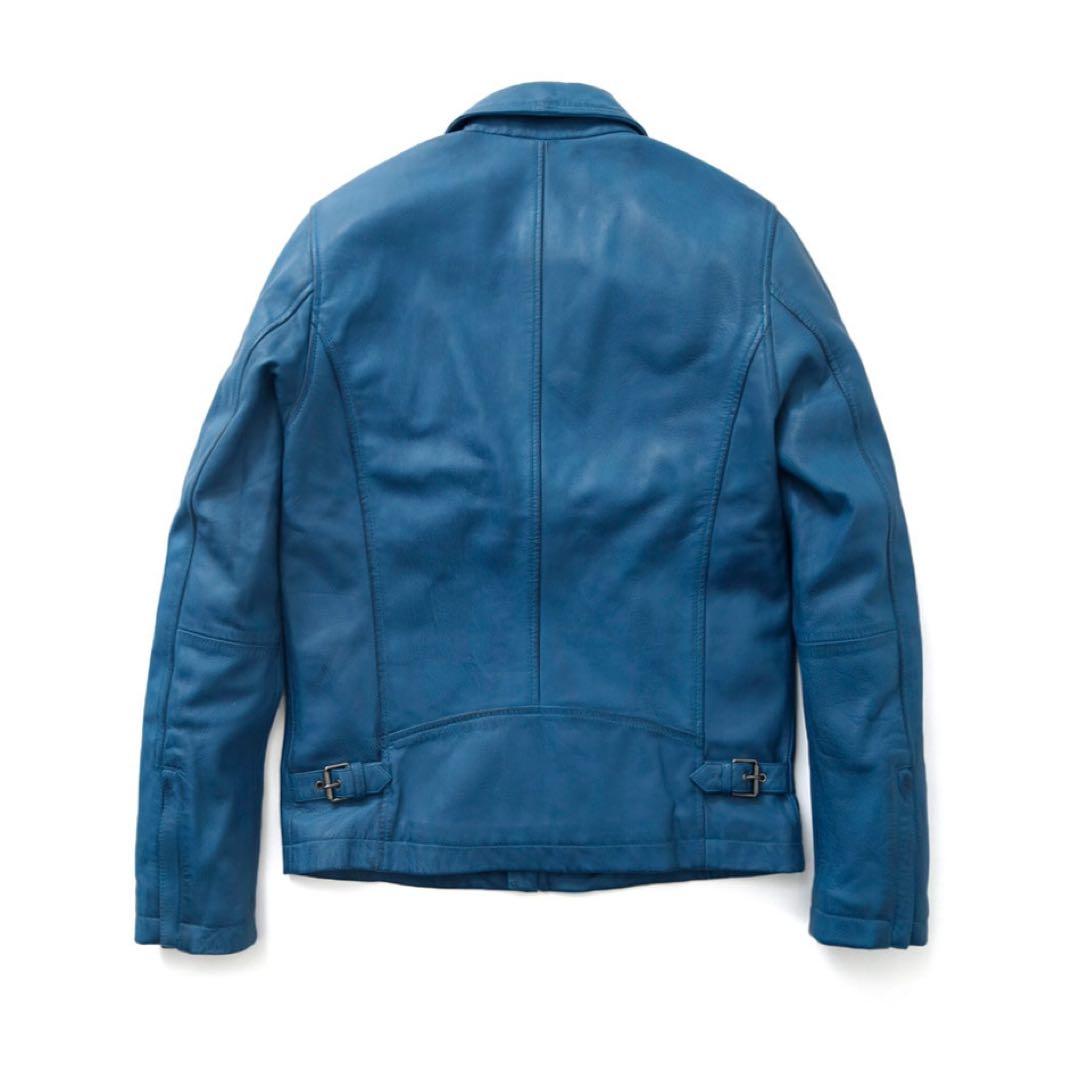 革ジャン ライダースジャケット 本革 羊革 柔らかいバイカー 襟付き　ヒース