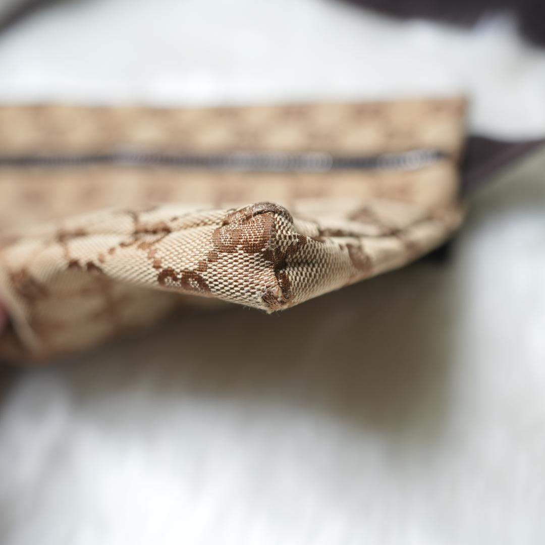 グッチ GUCCI ボディバッグ GG レザー 革 キャンバス ブラウン