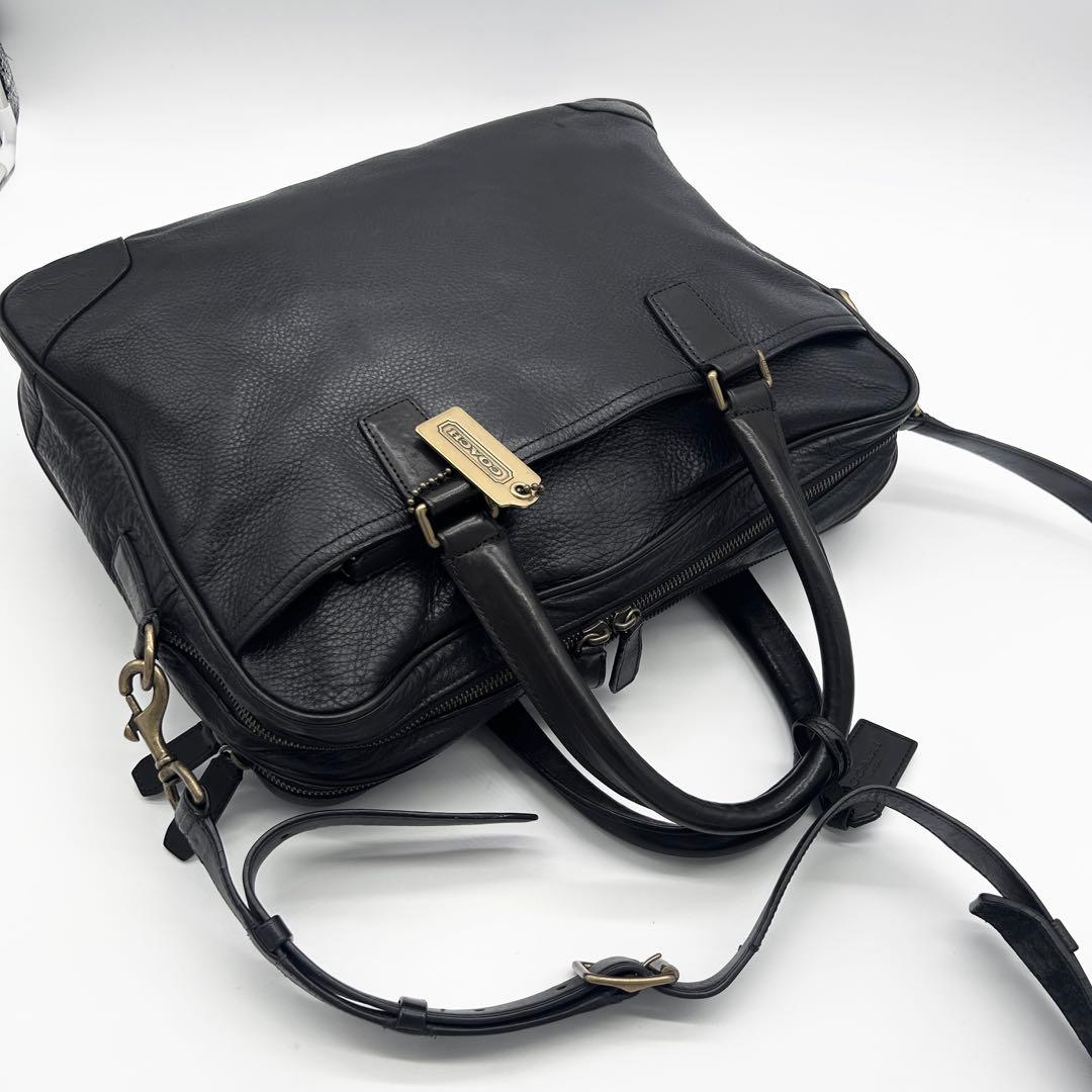 A633【美品】COACH CROSBY オールレザー ブリーフケース 2WAY