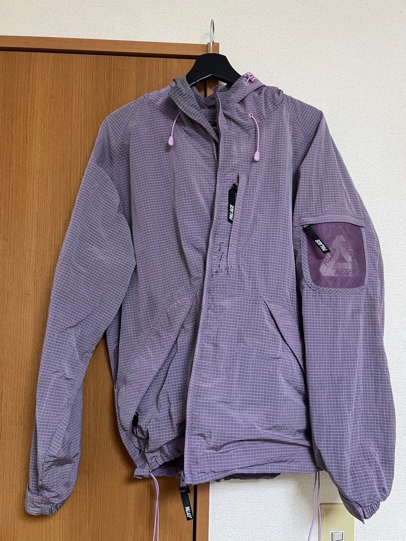 PALACE パープル チェック柄 ナイロンジャケット M
