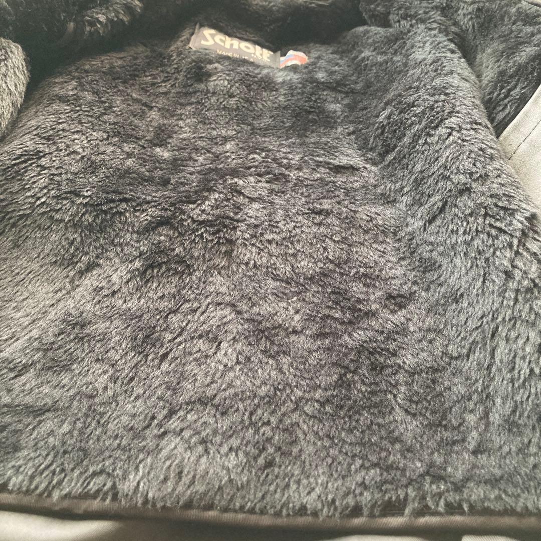 Schott 641 シングルライダース　 ボアライナー付 サイズ34 ブラック