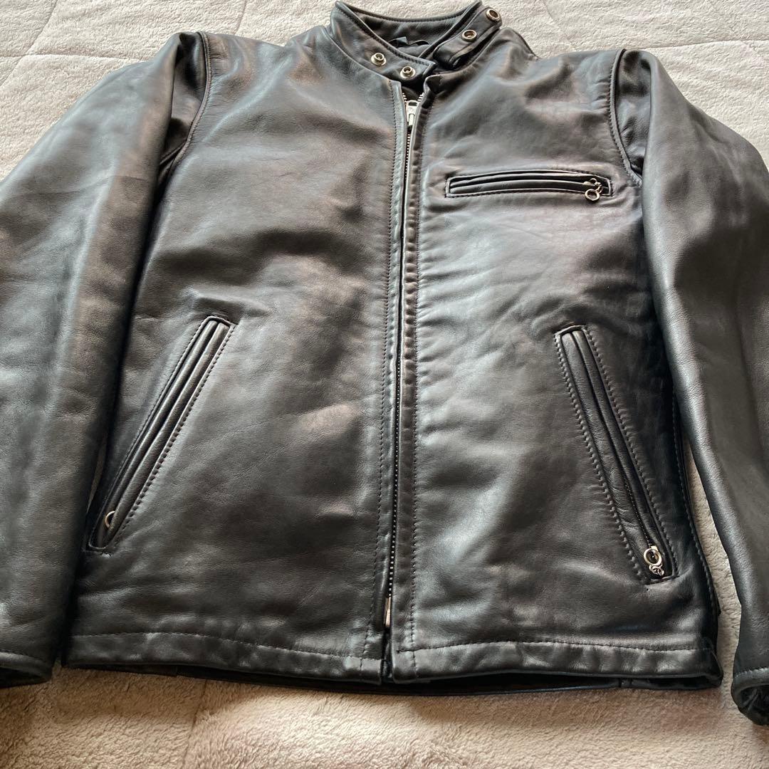 Schott 641 シングルライダース　 ボアライナー付 サイズ34 ブラック