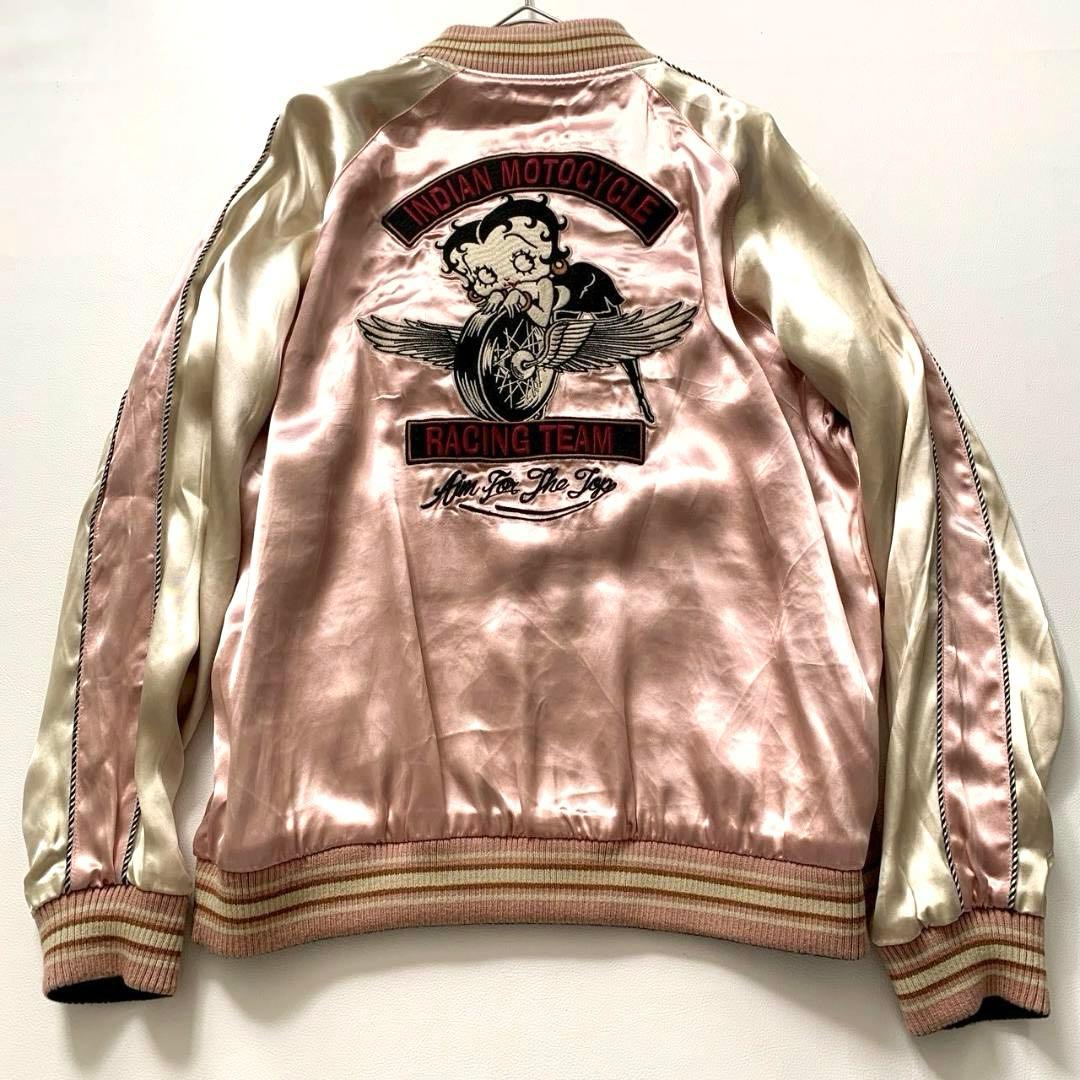 【またしち】インディアン×ベティブープ リバーシブル 刺繍 スカジャン