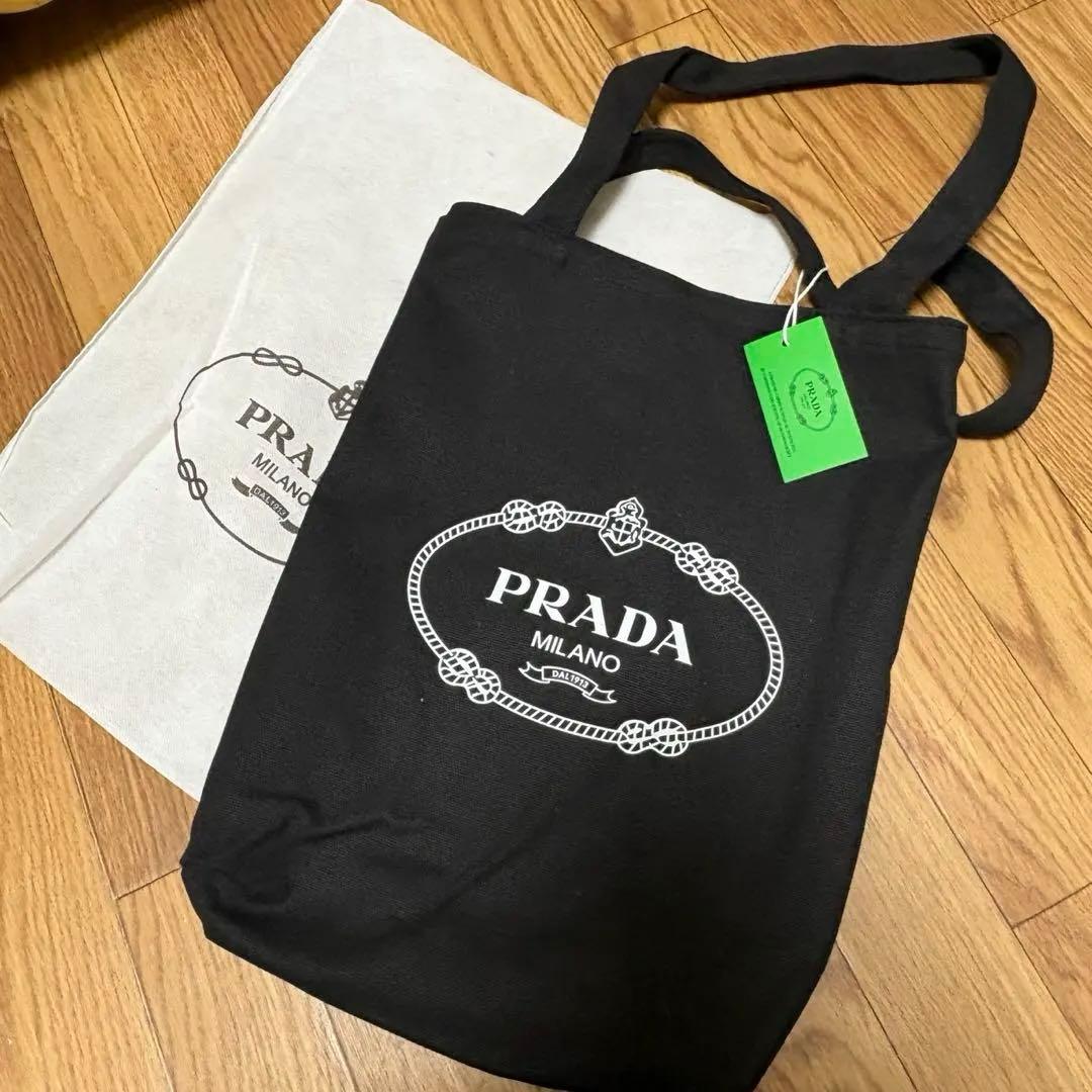 Prada beautyノベルティ　エコバッグ　ブラック　3点