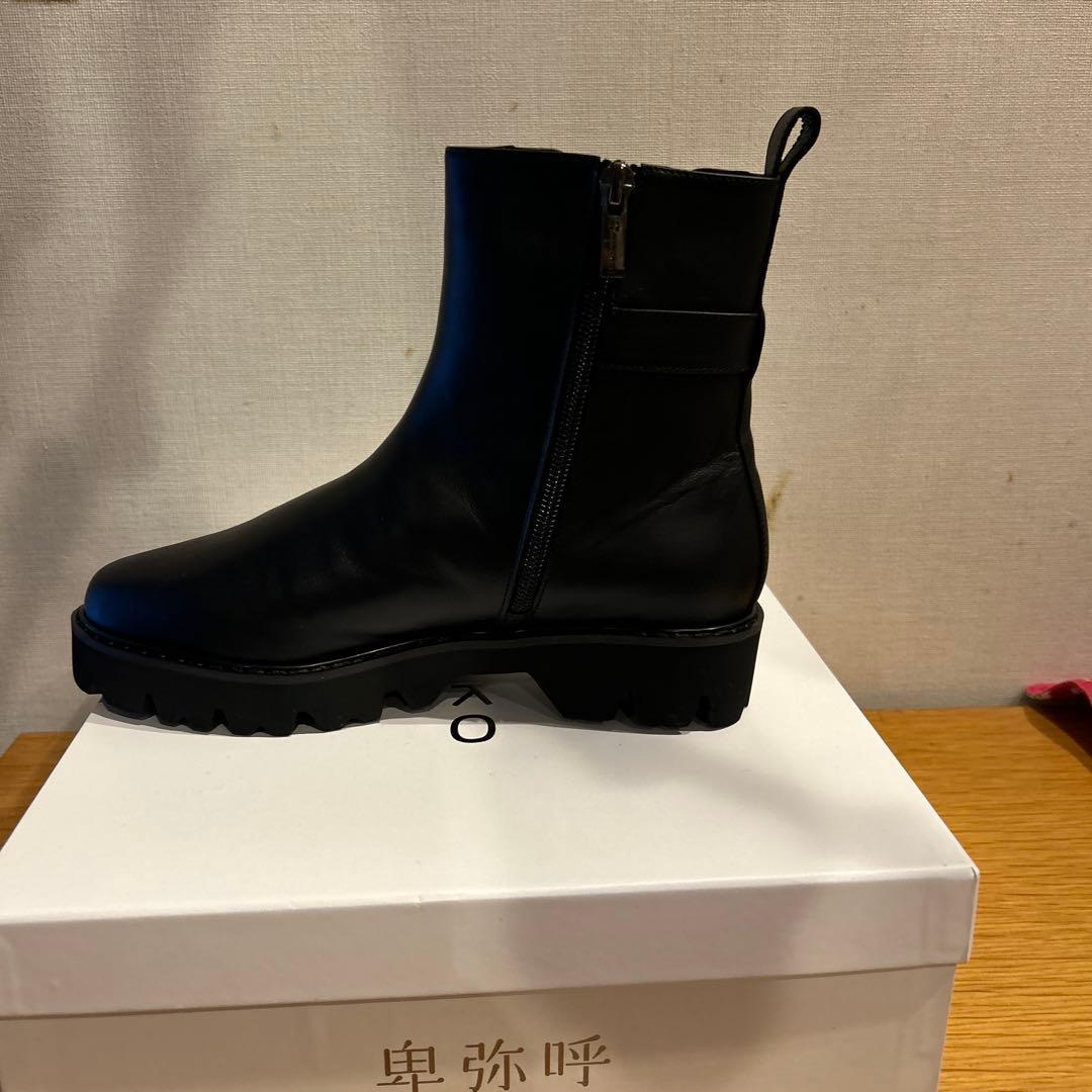 【新作・新品】卑弥呼 トラックソールサイドゴアベルトブーツ本革ブラック