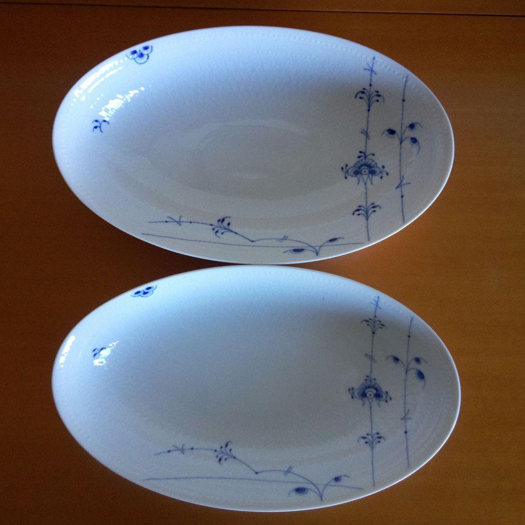 【未使用品】ロイヤルコペンハーゲン ブルーパルメッテ 27cm 深皿 ２枚
