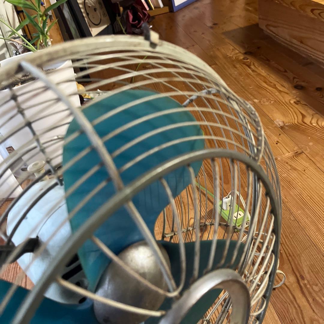 ☆ ナショナル　レトロ 卓上扇風機 青 3枚羽根　☆