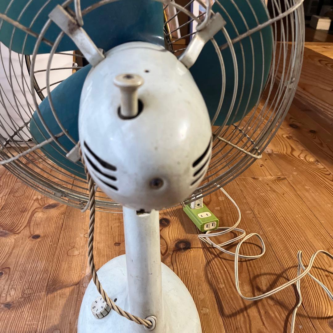 ☆ ナショナル　レトロ 卓上扇風機 青 3枚羽根　☆