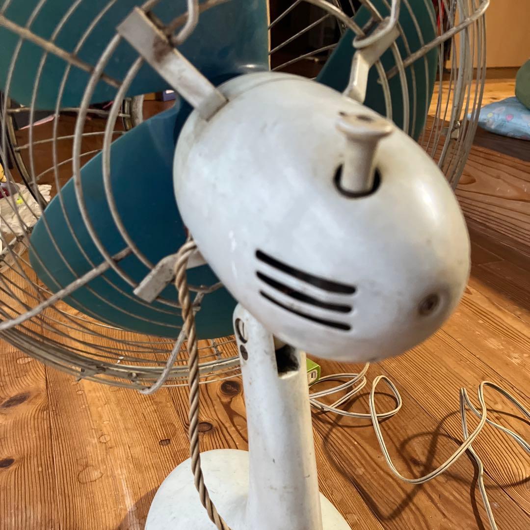 ☆ ナショナル　レトロ 卓上扇風機 青 3枚羽根　☆
