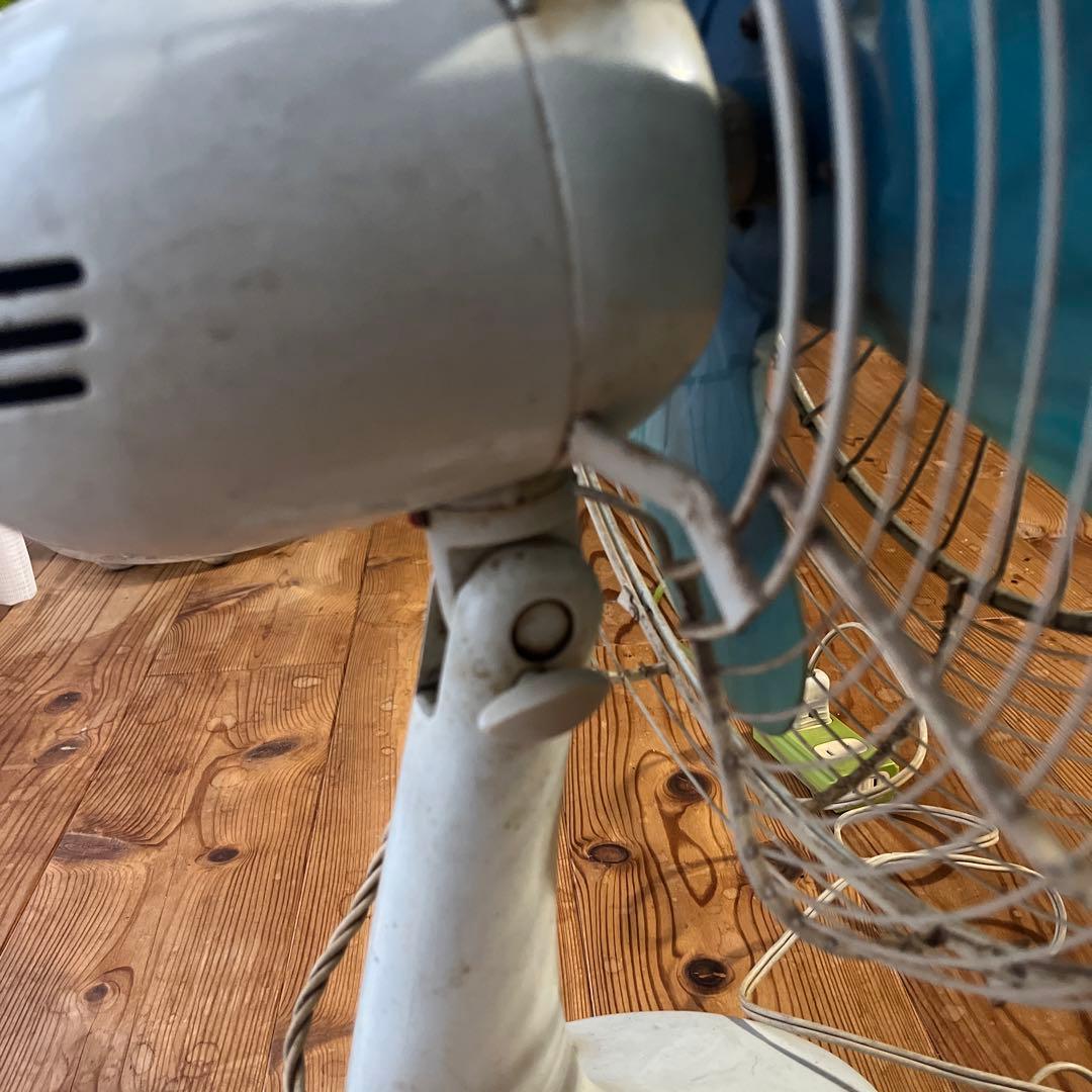 ☆ ナショナル　レトロ 卓上扇風機 青 3枚羽根　☆