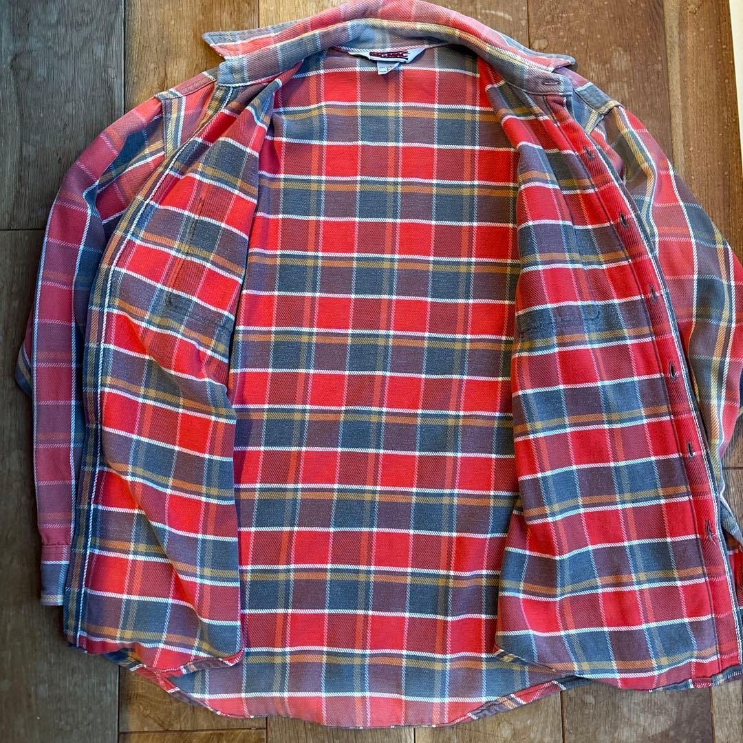 80s USA製 BIGMAC ヘビネル 好配色 ネルシャツ フェード