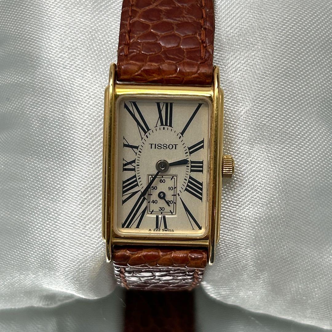 新品電池/稼働　TISSOT ティソ　スモセコ 白文字盤　レディース　スクエア