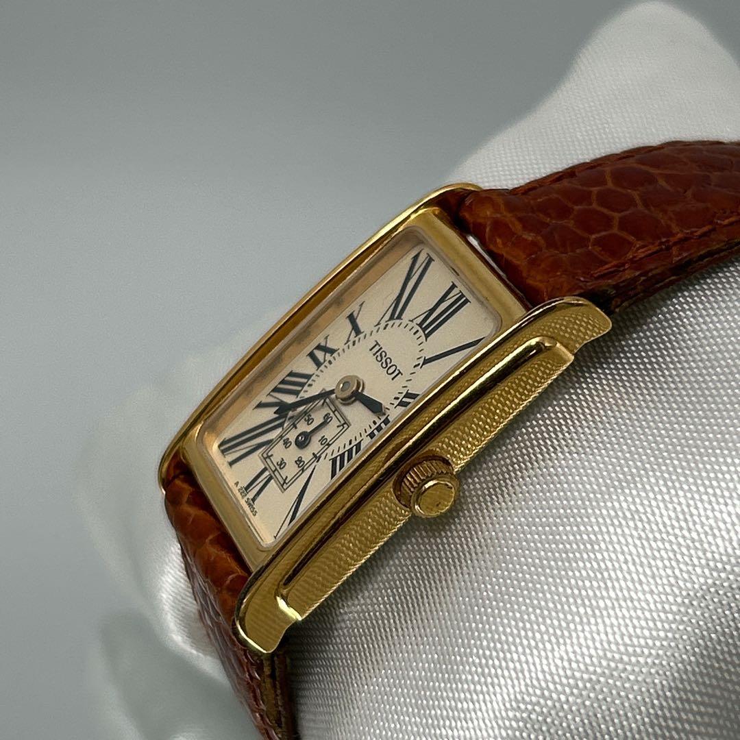 新品電池/稼働　TISSOT ティソ　スモセコ 白文字盤　レディース　スクエア