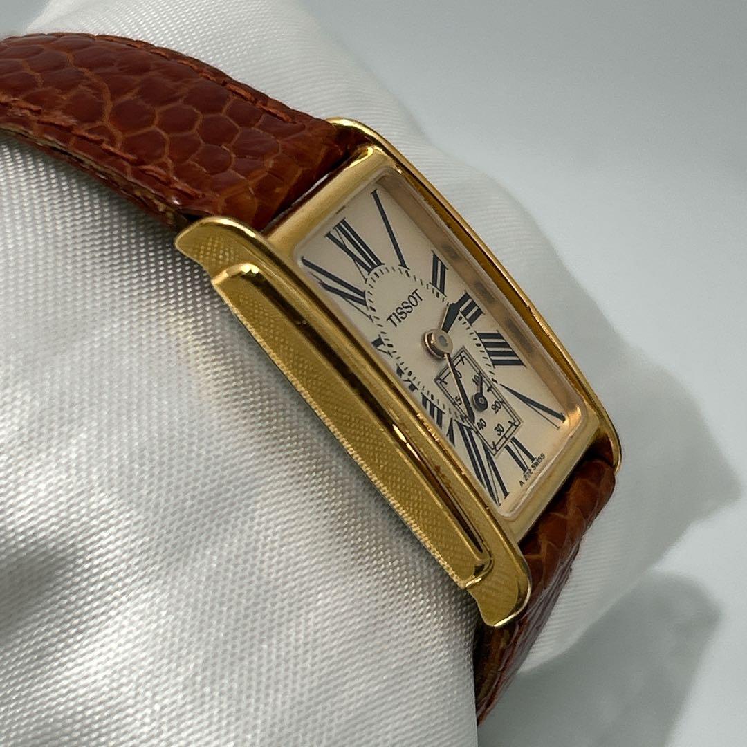 新品電池/稼働　TISSOT ティソ　スモセコ 白文字盤　レディース　スクエア