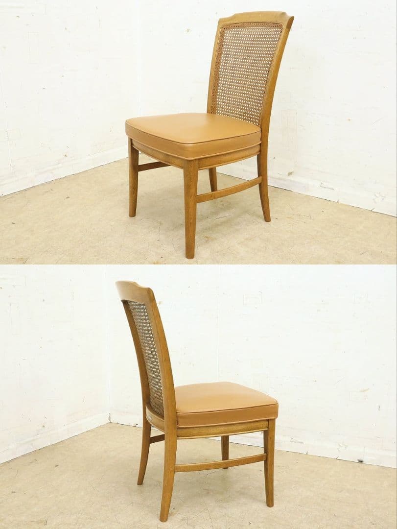 ちずお【ドマーニ】モーガントン・ダイニングチェア③本革・ライトコニャック