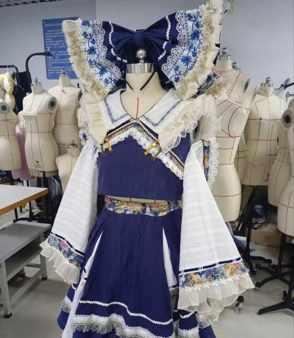 東方project博麗霊夢　青霊夢コスプレ衣装