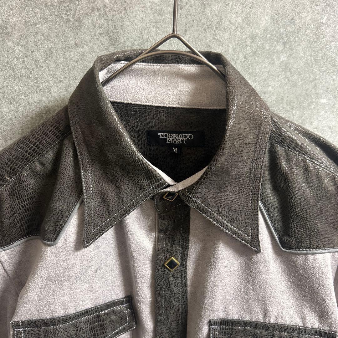 tornado mart レザータッチ ウエスタンシャツ y2k グランジ