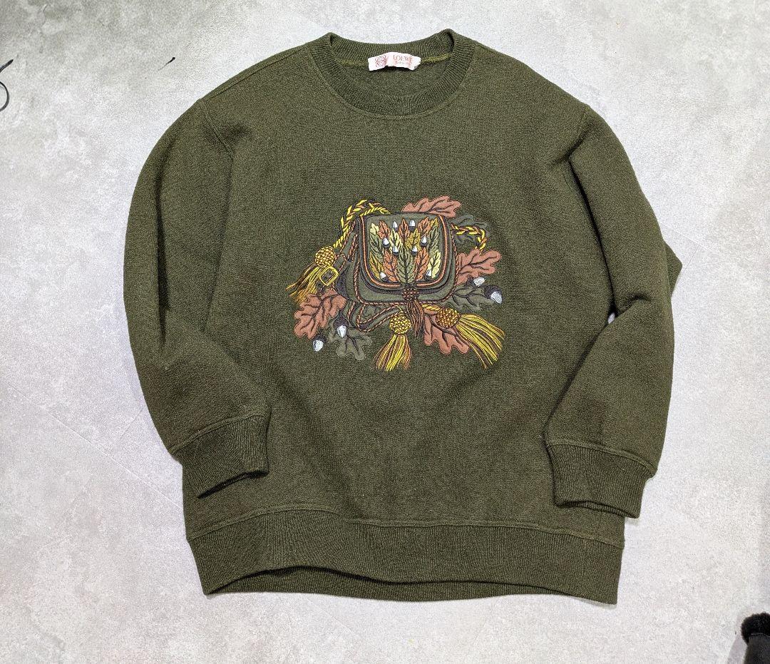 ロエベ　スウェット　トレーナー　ロゴ刺繍　トップス　M