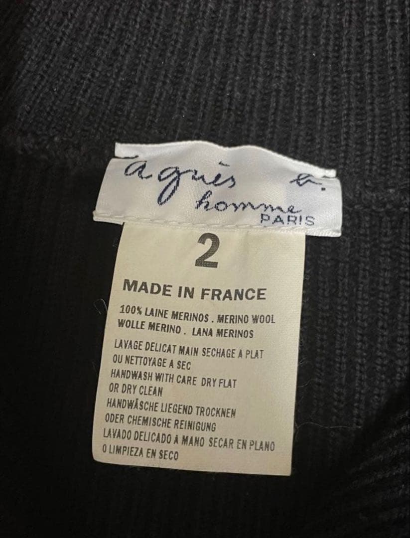 【最終値下げ】agnes b フランス製ハーフジップニット　サイズ2
