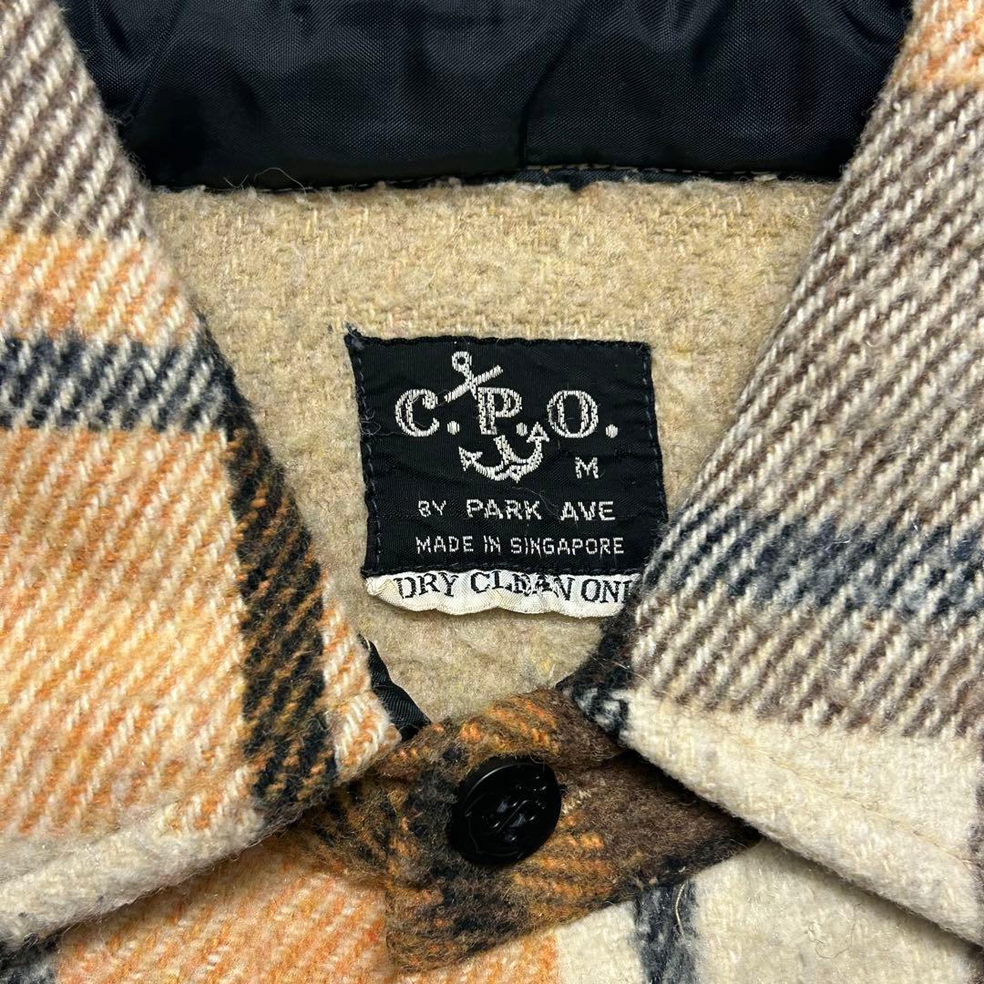 か*れ様 CPO 60s 70s 古着　ウールチェックシャツ　肉厚