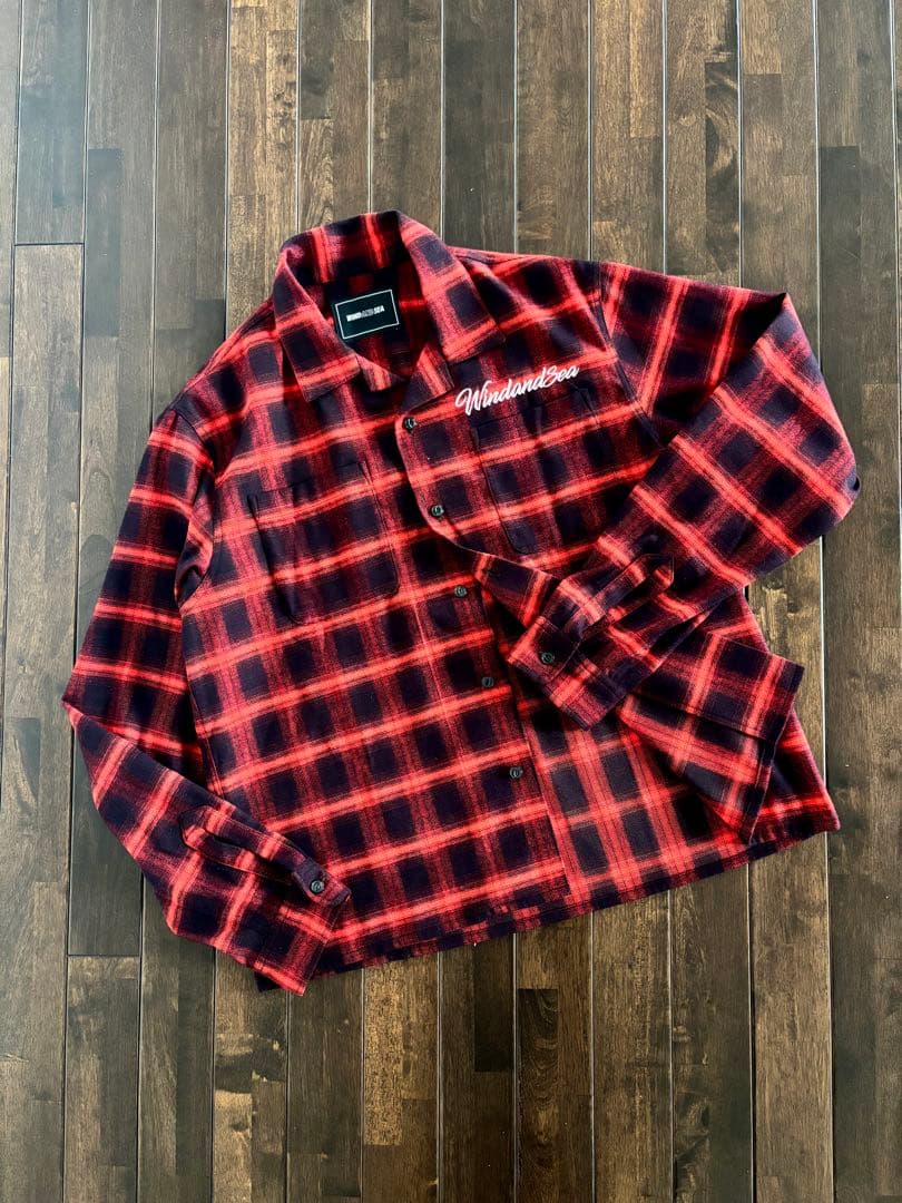 WIND AND SEA/未使用近 サンタクルーズ オンブレチェック 赤×黒 M