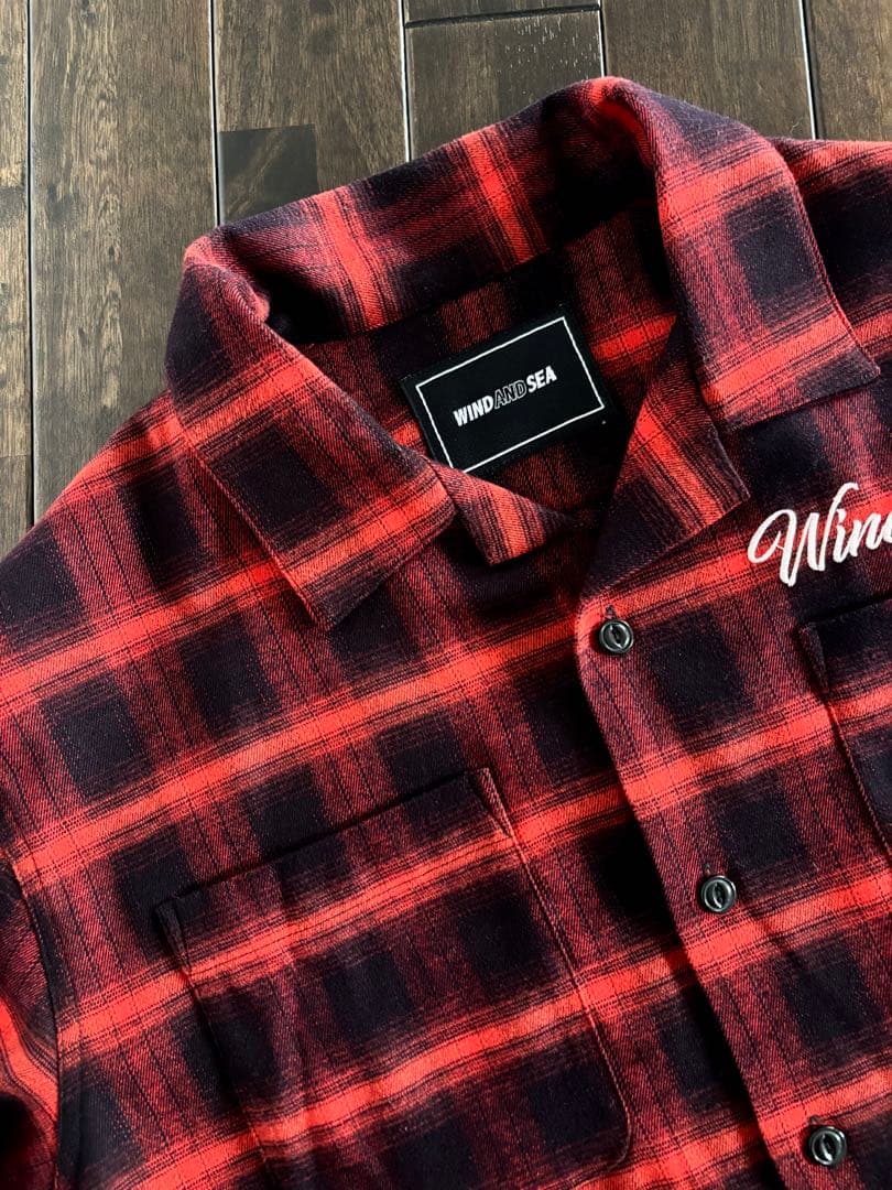 WIND AND SEA/未使用近 サンタクルーズ オンブレチェック 赤×黒 M