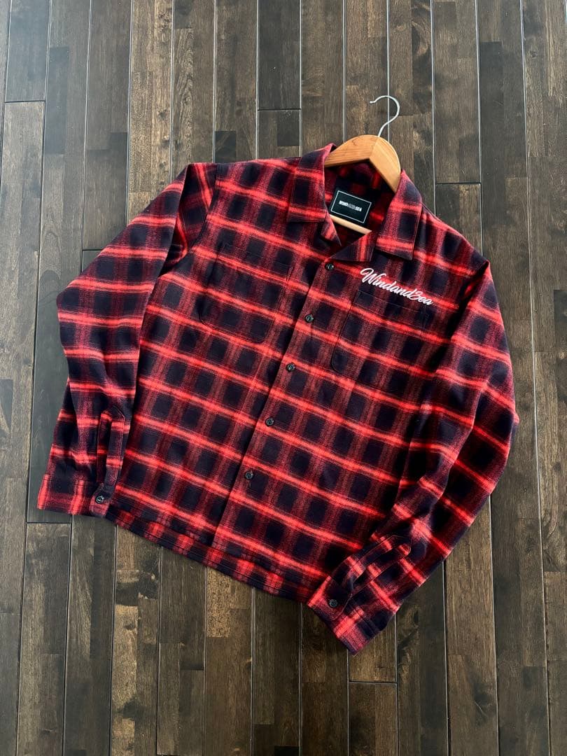 WIND AND SEA/未使用近 サンタクルーズ オンブレチェック 赤×黒 M