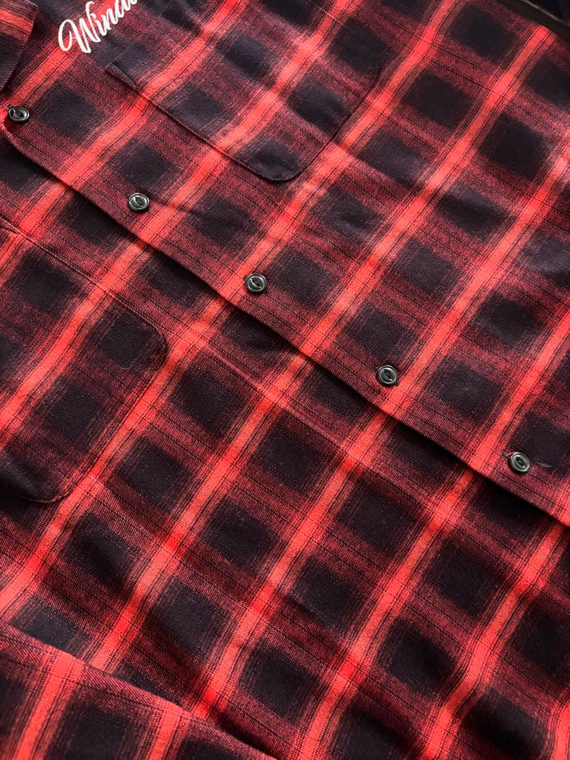 WIND AND SEA/未使用近 サンタクルーズ オンブレチェック 赤×黒 M