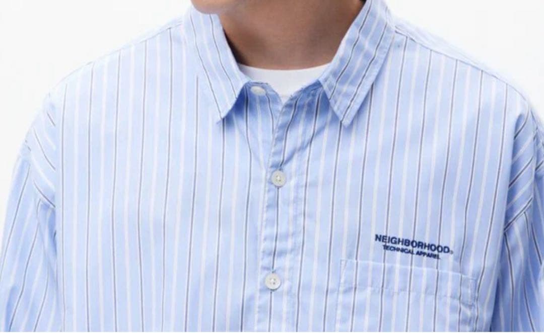 NEIGHBORHOOD ストライプシャツ 青 241AQNH-SHM02