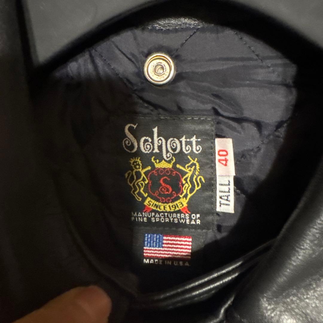 Schott ダブルライダースジャケット Tall 40 ワンスター613UST