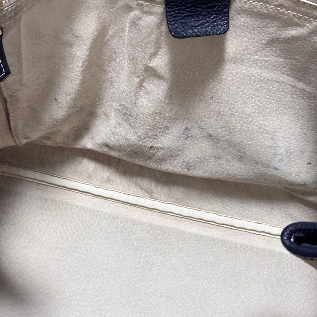 シセイ オールレザー トートバッグ ネイビー ビジネス 大容量 PC A4シボ革