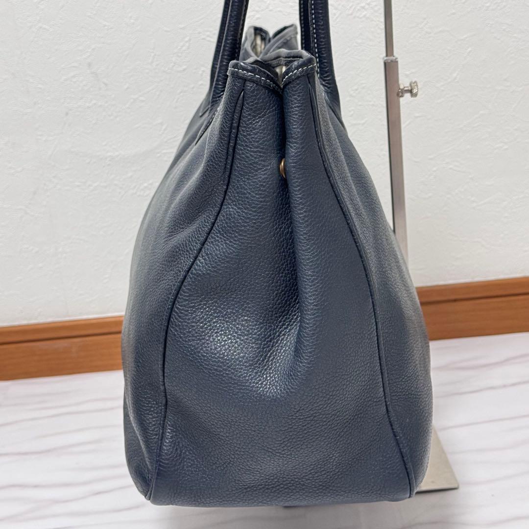 シセイ オールレザー トートバッグ ネイビー ビジネス 大容量 PC A4シボ革