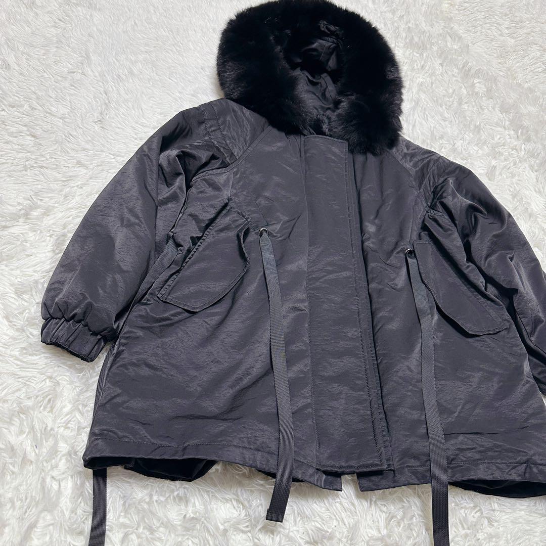 SCOT CLUB スコットクラブ モッズコート アウター ファー ボア 黒