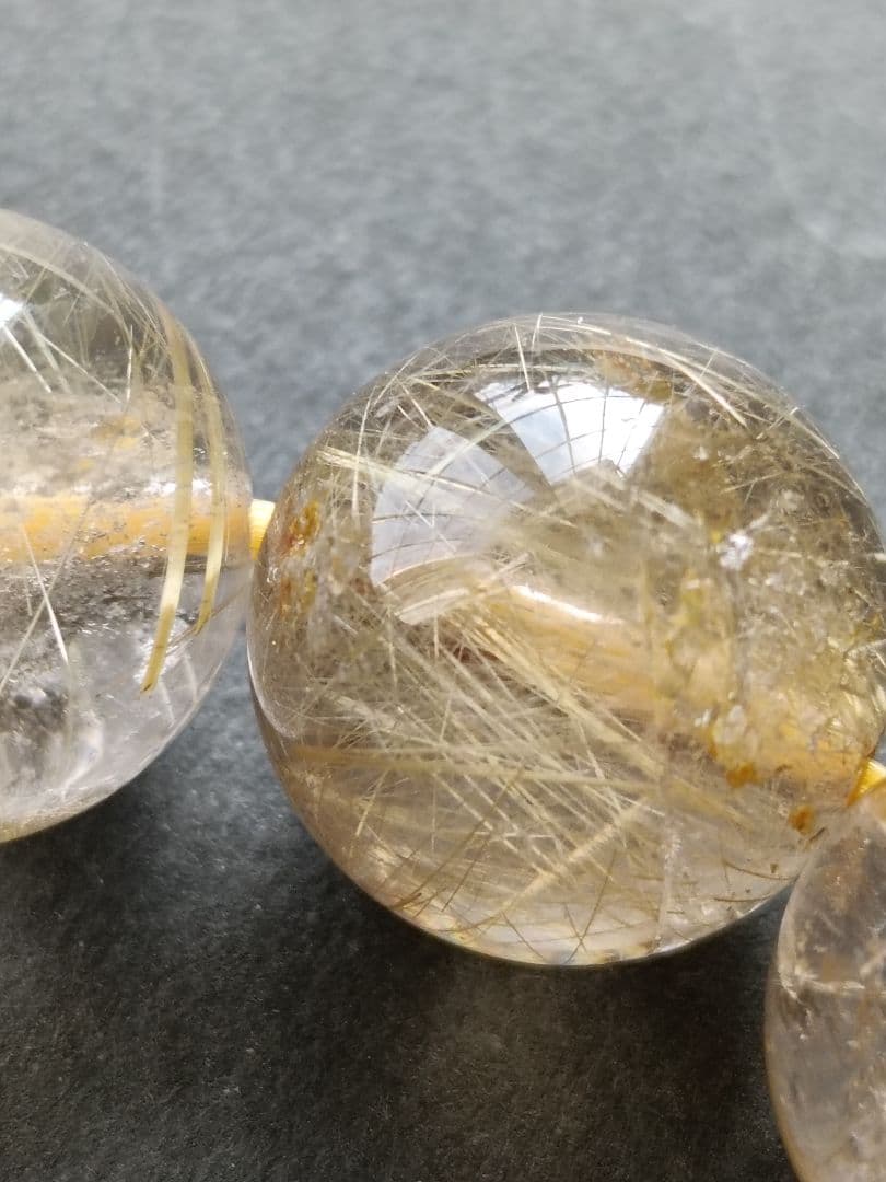 ゴールドルチル クォーツ 12.5mm玉(±0.3mm) 　16cmブレス ⑧