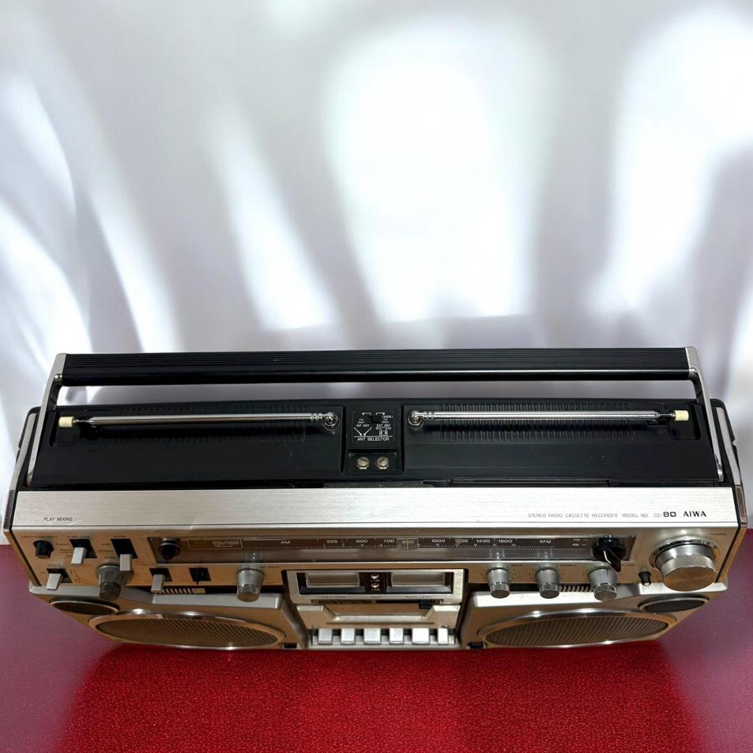 ☆良品 AIWA CS-80 ラジカセ FM AM ラジオ カセットレコーダー