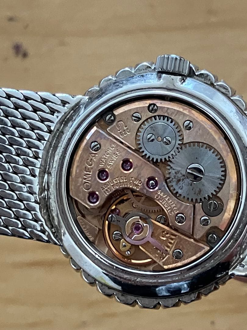 OMEGA De Ville ダイヤモンドベゼル　シルバー 手巻き時計　稼働品