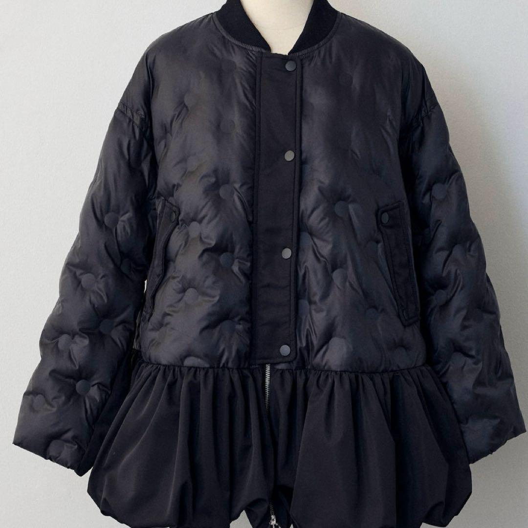 【即納】ヘムギャザードットキルティング中綿フレアコート frene同型 フラーネ