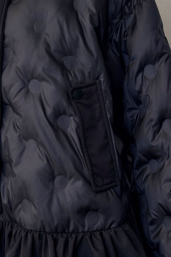 【即納】ヘムギャザードットキルティング中綿フレアコート frene同型 フラーネ