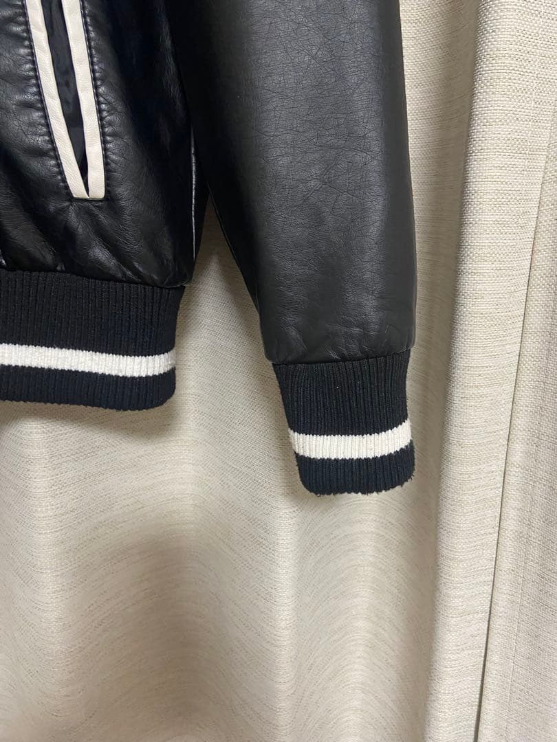 黒 [希少]レザー スカジャン Japan 鷲刺繍