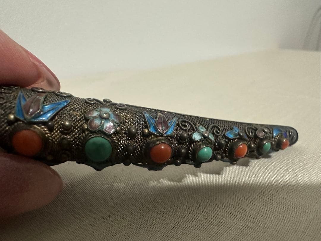 sk ヴィンテージ　アンティーク　ブローチ　中国七宝