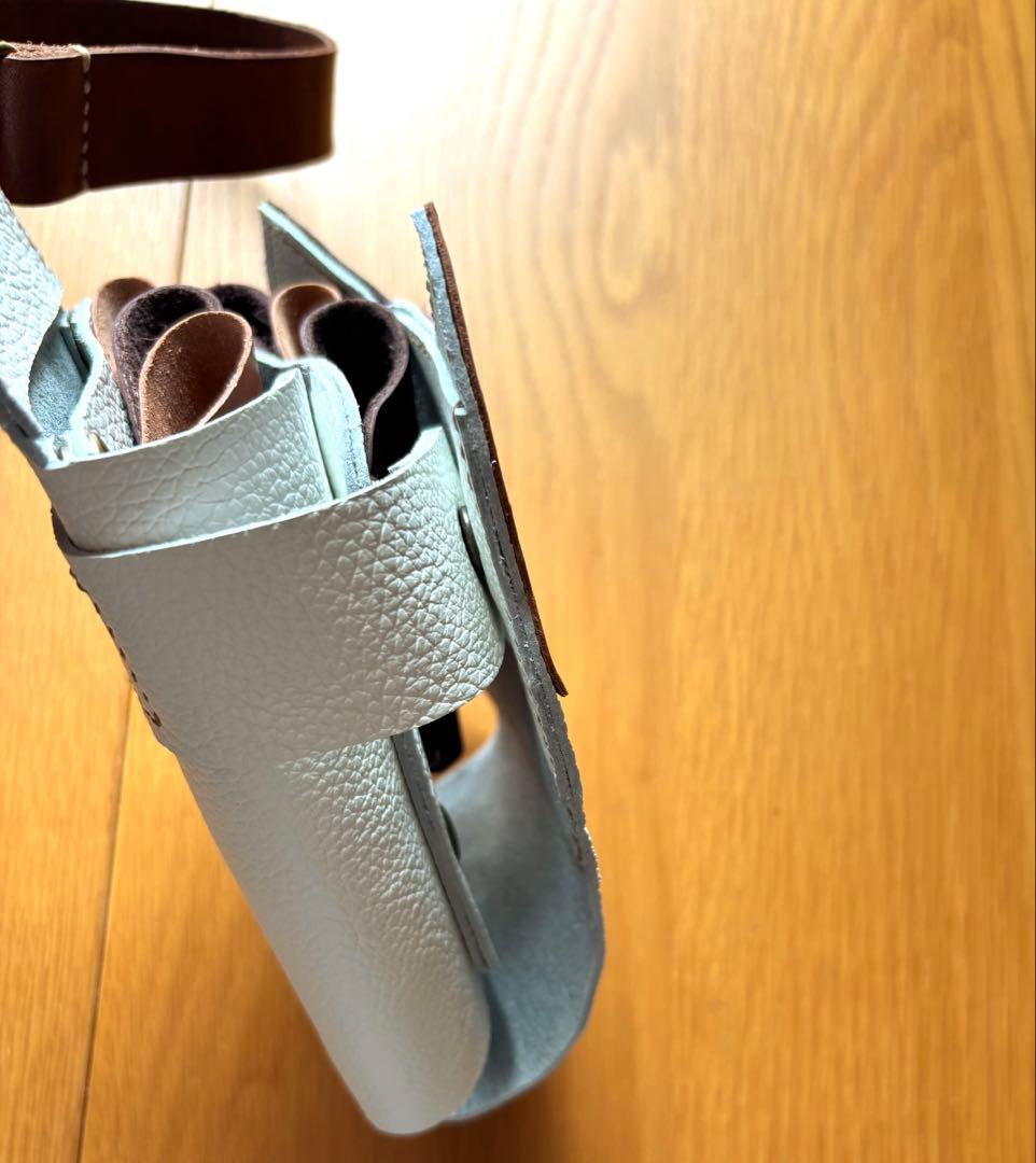 牛革　ネコちゃんフェイス　シザーケース　本革　レザー　トリマー　三毛猫　顔美容師