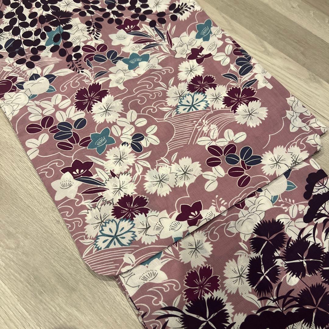 撫松庵 お仕立て上がり　中古美品　浴衣 セオα素材 秋の草花