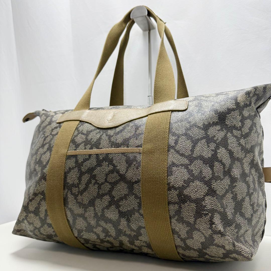 ✨良品✨イヴサンローラン ボストンバッグ 肩掛け 大容量 ジラフ柄 PVC