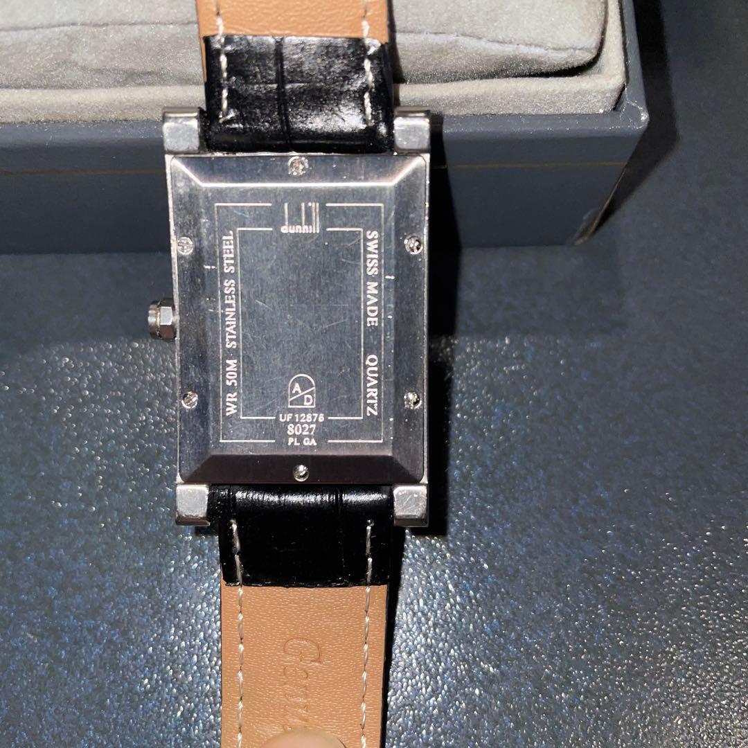 Dunhill ブラックレザー クォーツ時計