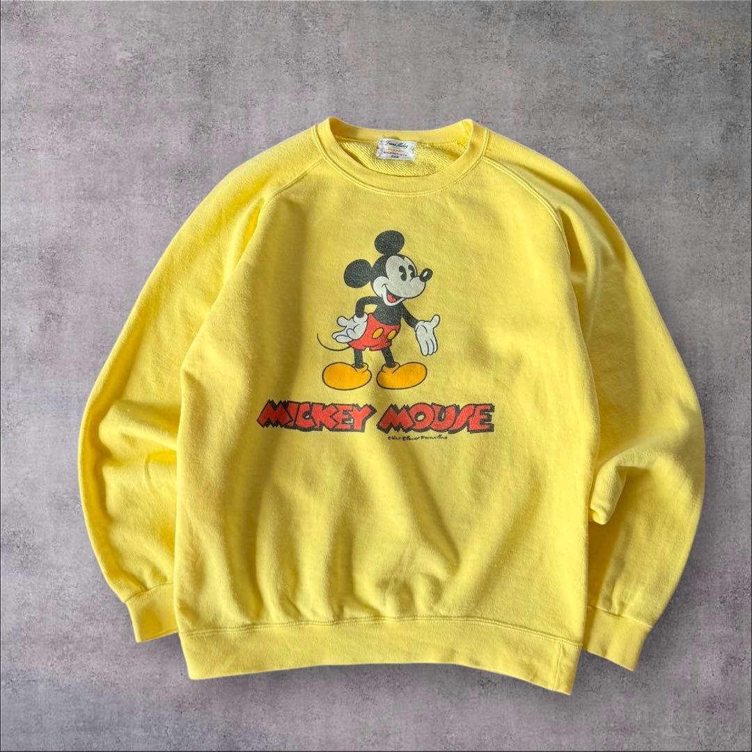 ヴィンテージ 70年代製MICKEY MOUSEミッキーマウス染み込みスウェット