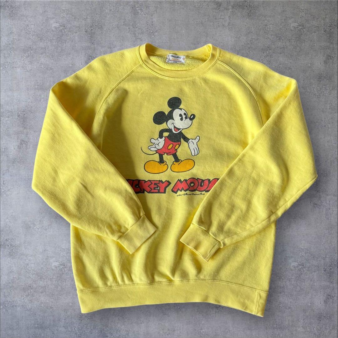 ヴィンテージ 70年代製MICKEY MOUSEミッキーマウス染み込みスウェット