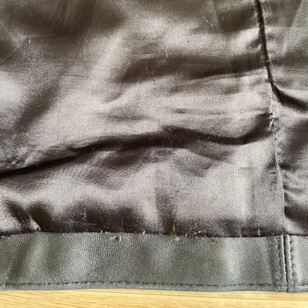 シングルライダースジャケット メンズ 黒 Lサイズ 本革 ラムレザー 革ジャン