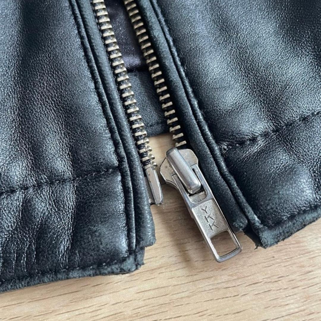 シングルライダースジャケット メンズ 黒 Lサイズ 本革 ラムレザー 革ジャン