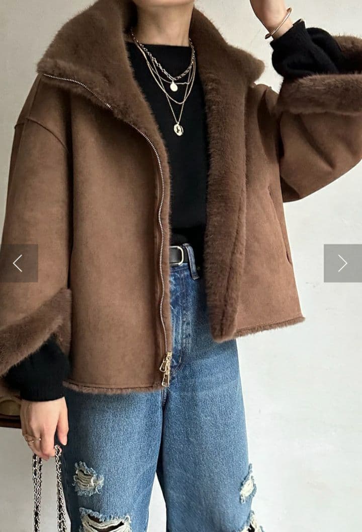 ミンクライクファーリバーシブルブルゾン